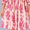 Vestido Beige Con Rosa